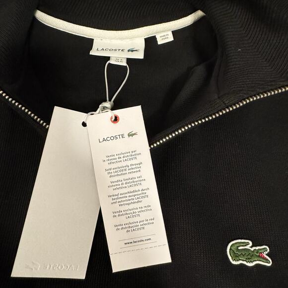 Lacoste Zip Neck Sweater Men’s Medium NWT Black - Picture 4 of 7